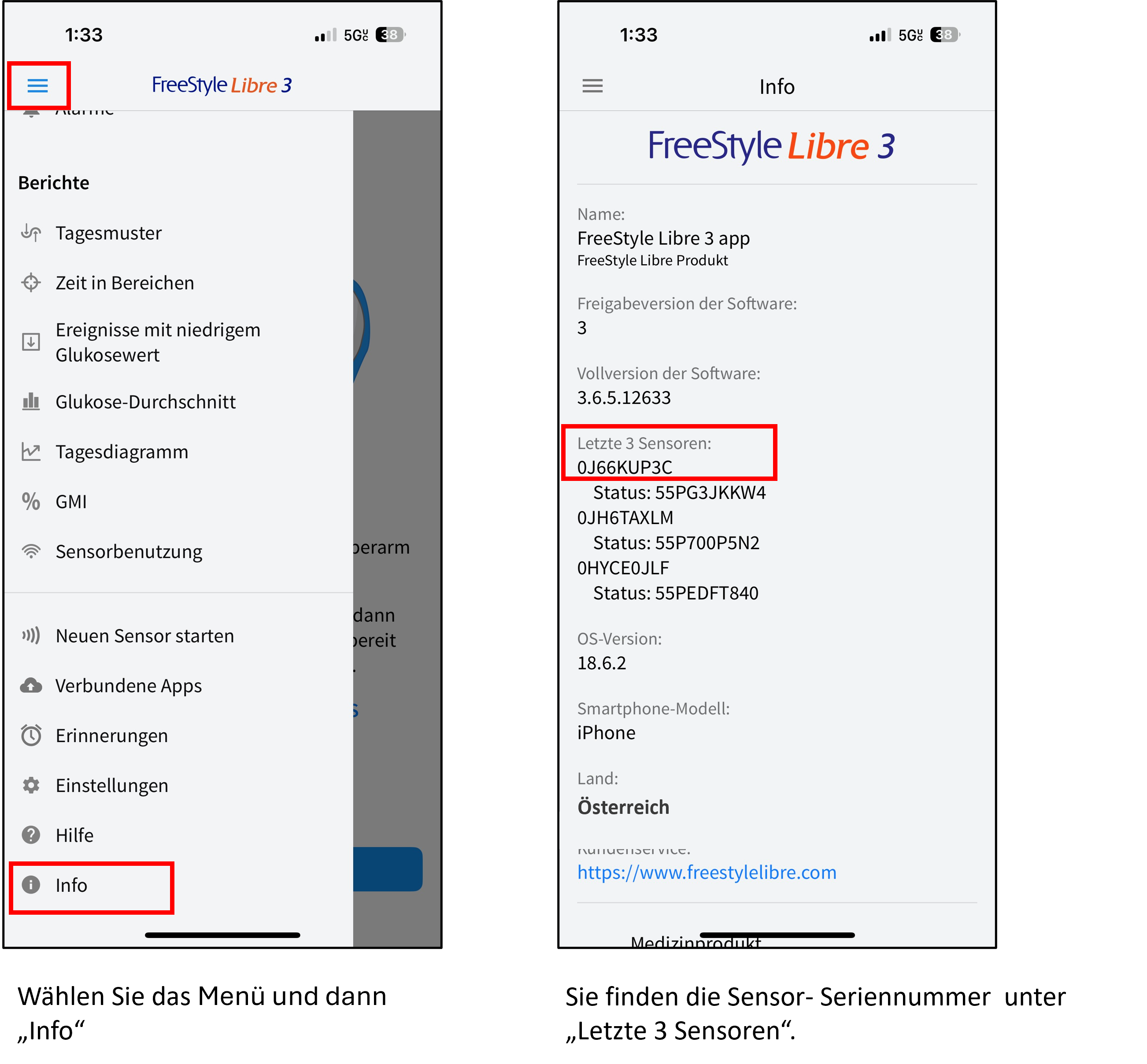sensor serial number