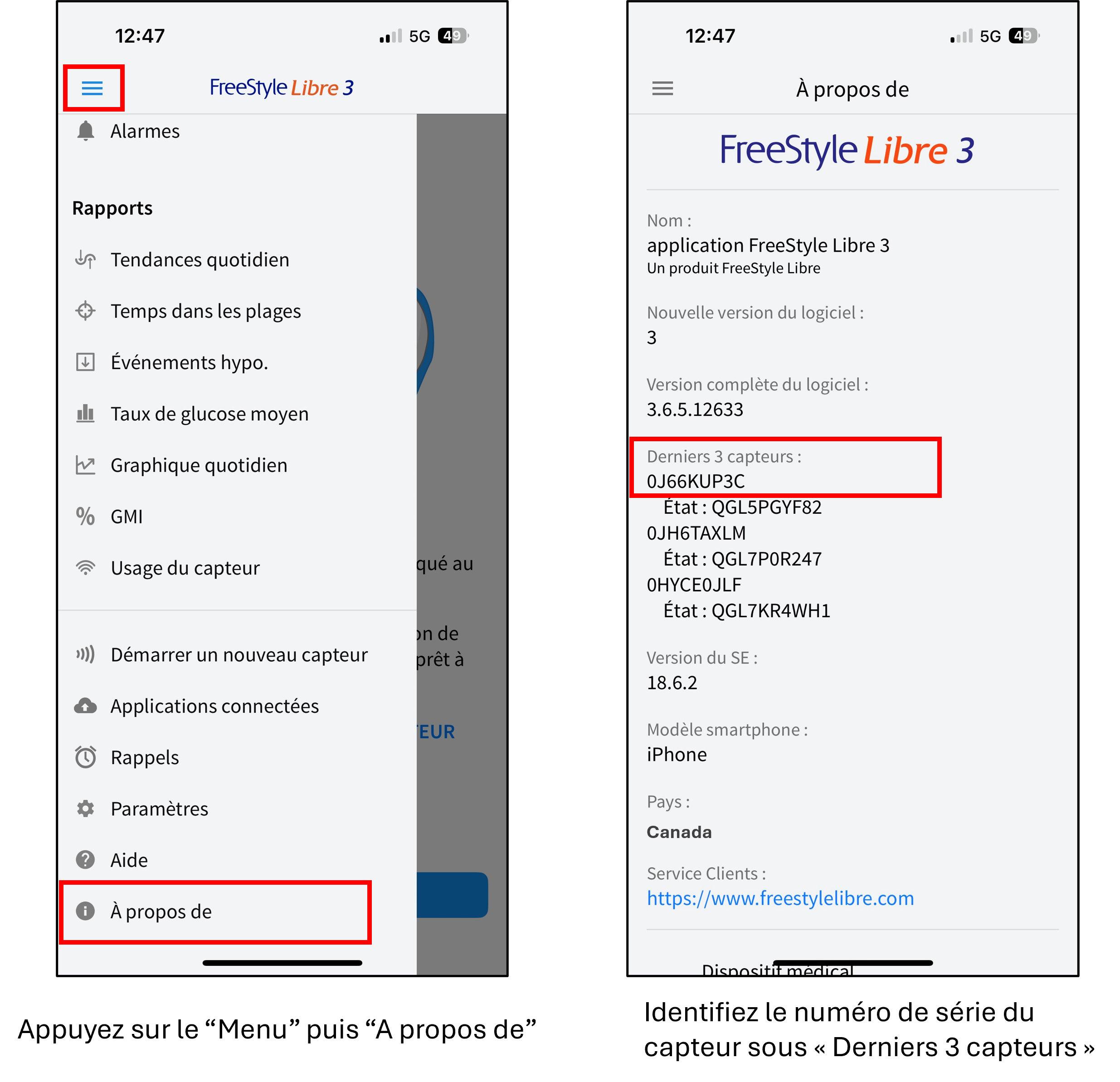 sensor serial number