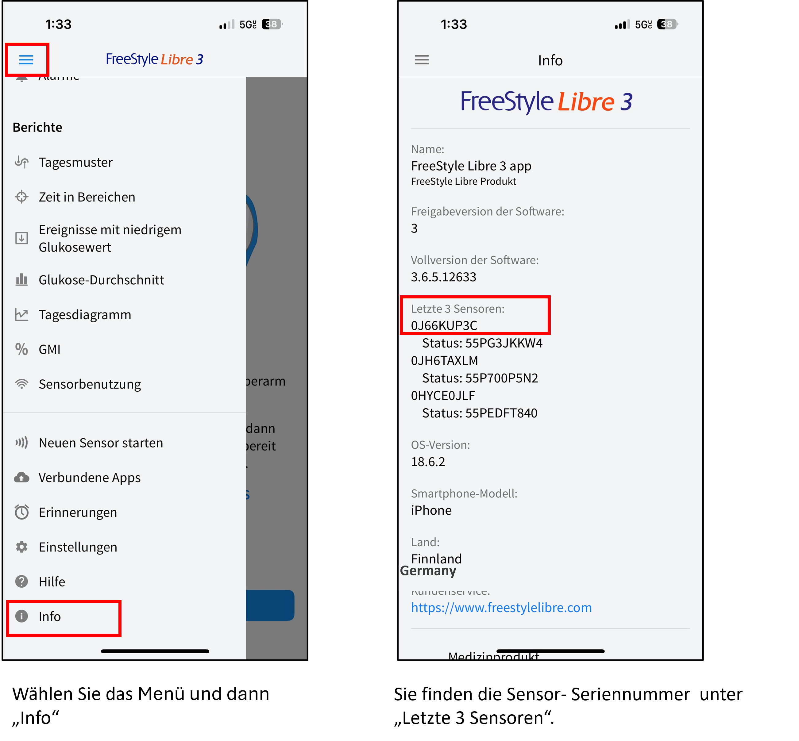 sensor serial number
