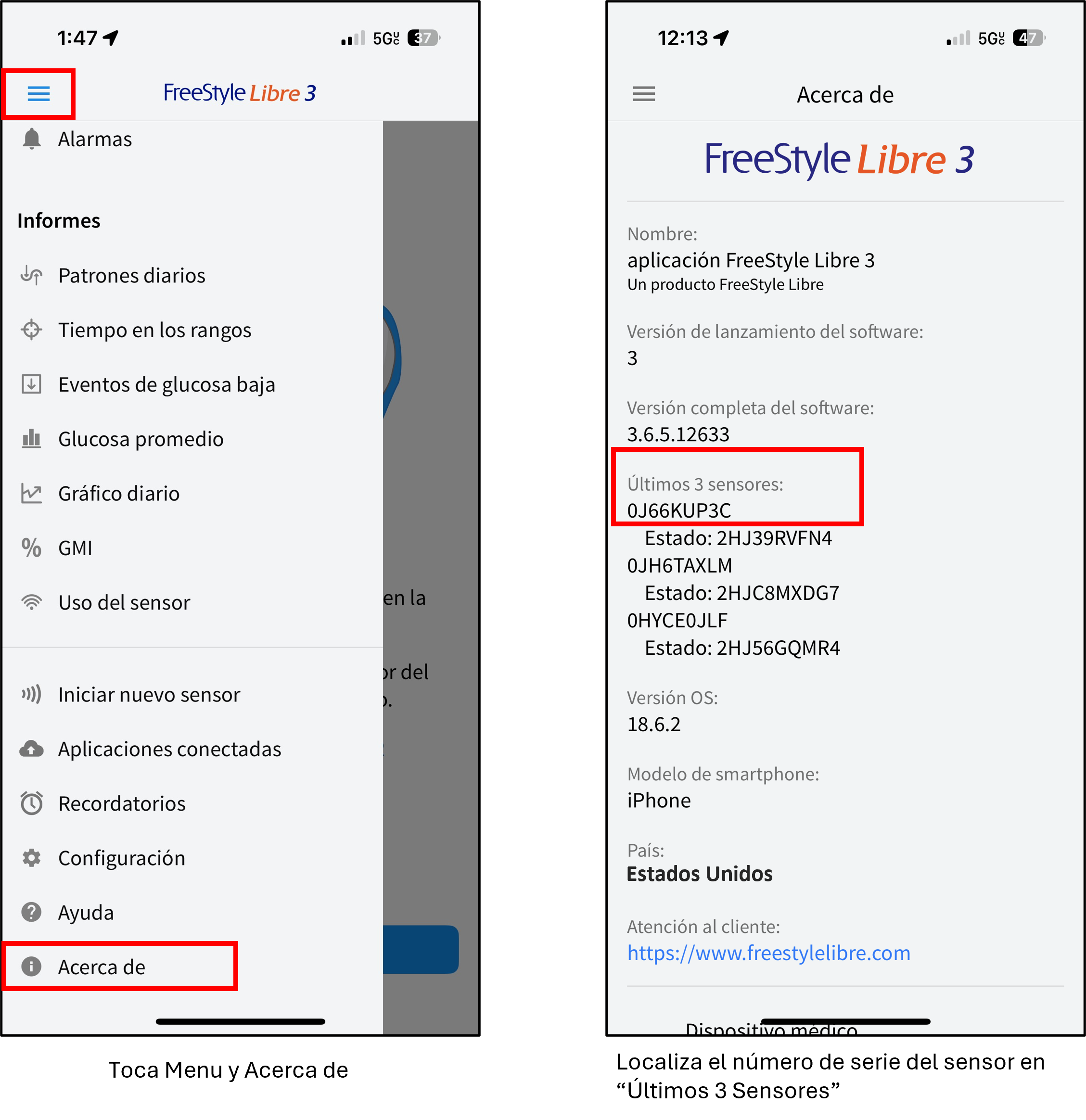 sensor serial number