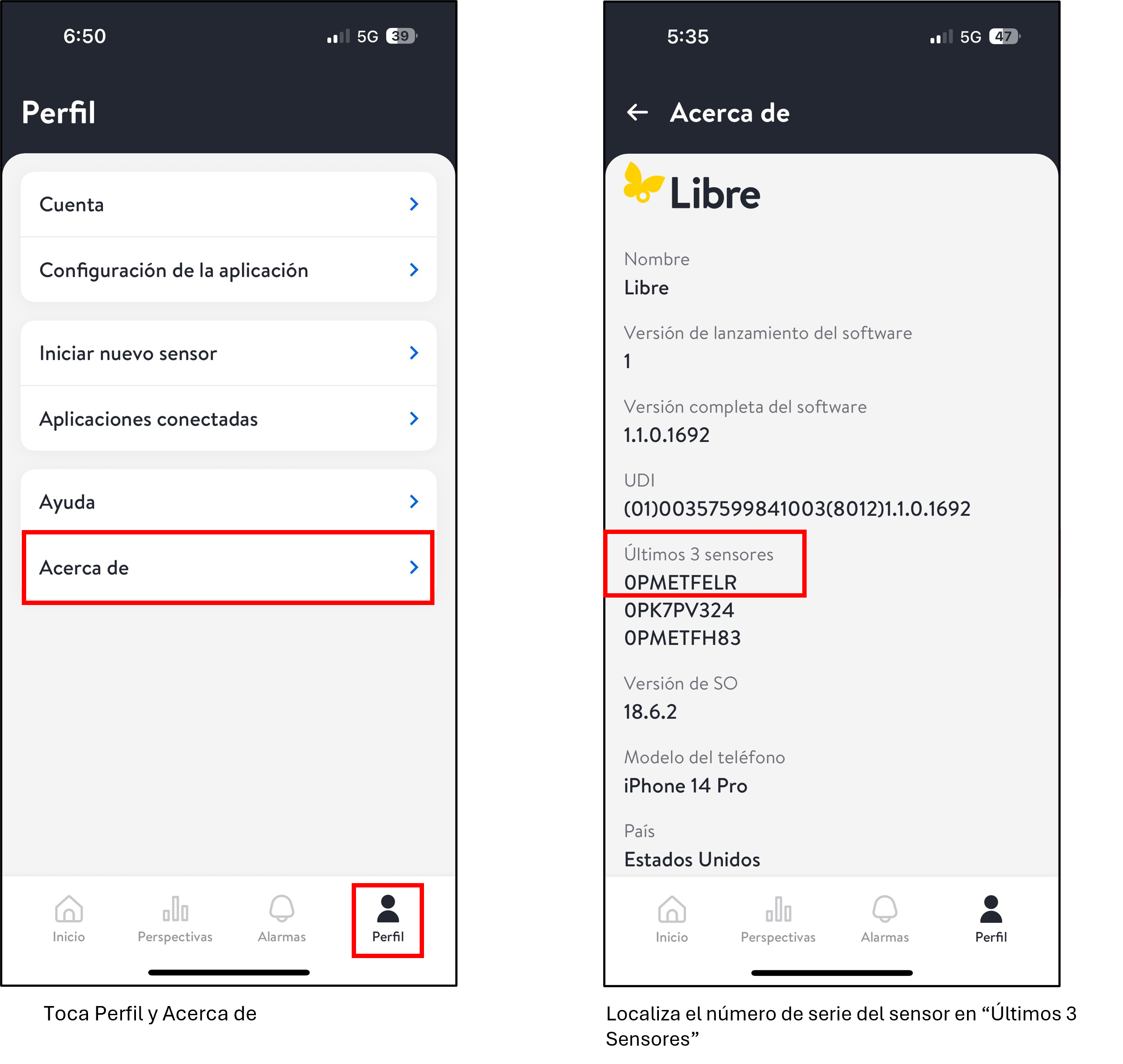 sensor serial number